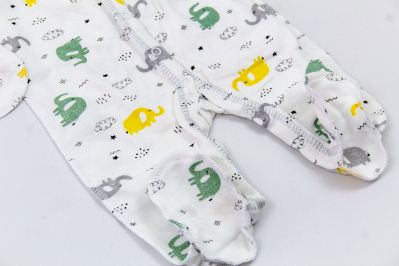 Комбінезон для новонародженого теплий (шви назовні), р. 56 Слоники