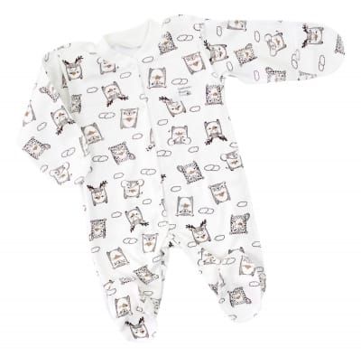 Комбінезон-нецарапка в пологовий (інтерлок), р. 56 Лісові друзі