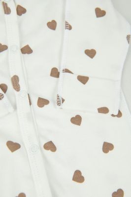 Чоловічок для маловісних немовлят, інтерлок Сердечки молочний