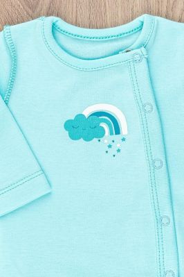 Кофточка интерлок р.50 для малышей маленького роста, швы наружу Бирюзовая