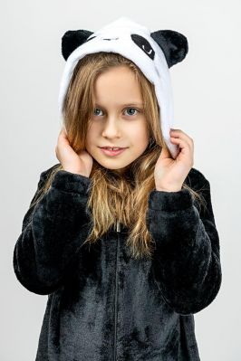 Кигуруми детский Панда, черный