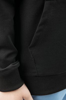 Толстовка дитяча на блискавці з капюшоном (двонитка) чорна