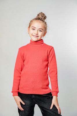 Водолазка детская с начесом (рубчик) р.92 красная