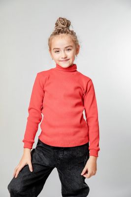 Водолазка детская с начесом (рубчик) р.92 красная