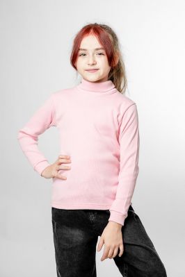 Водолазка дитяча з начісом (рубчик) р.92 світло-рожева
