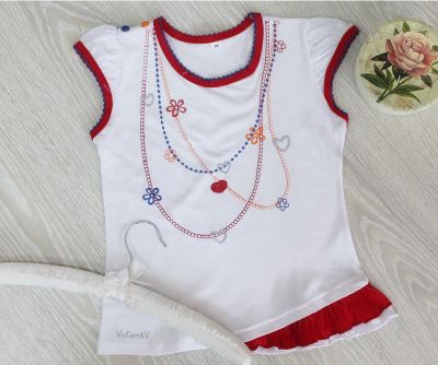 Блуза дитяча (кулір) зріст 80 з вишивкою Намисто