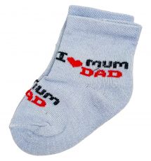 Шкарпетки дитячі (від 0 до 5 місяців) Love Mom Dad блакитні