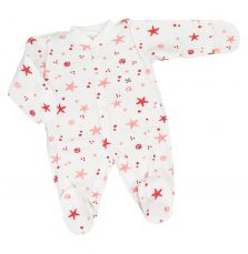 Комбінезон для новонародженого теплий (шви назовні) р. 56 Зірочки для дівчинки