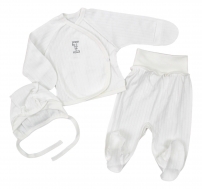 Комплект в пологовий і на виписку Пастельні Хмаринки, р.56 молочний