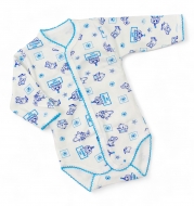 Боді на кнопках по всій довжині, зріст 62 всесезонний з блакитним
