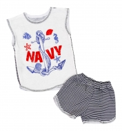 Дитячий літній костюмчик NAVY для дівчинки, р. 74, кулір