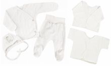 Теплий комплект в пологовий будинок (молочний), р. 56, (5 предметів), шви назовні